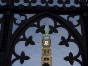 The Parliament buildings are seen in Ottawa, Monday, January 25, 2016.