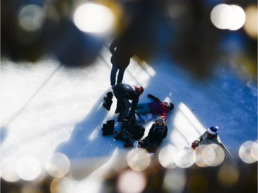 Skaters enjoy the opening day of the Rideau Canal Skateway on Saturday, Jan. 23, 2016.