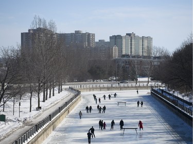 Skaters enjoy the opening day of the Rideau Canal Skateway on Saturday, Jan. 23, 2016.