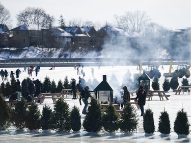 Skaters enjoy the opening day of the Rideau Canal Skateway on Saturday, Jan. 23, 2016.