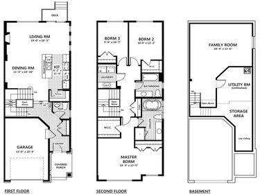 The Hudson is a three-bedroom townhome with 2,121 square feet.