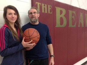 The Carleton Place High School girls' senior basketball season appeared to be in jeopardy for Madison Reid, left, and head coach Barry Russell in September, but the Bears overcame numerous hurdles to win their Lanark league and regional EOSSAA titles as well as place sixth at the OFSAA AA championship.