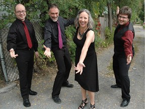 Wicked Grin bassist Leigh Anne Stanton (centre right) has won a Maple Blues award.