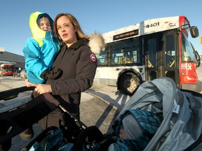 Ashley Dumouchel was almost hit by an OC Transpo bus two years ago with her young son in a stroller, where an elderly woman was struck at the entrance to Carlingwood Mall on Monday. The intersection is dangerous, says Dumouchel, because she believes bus drivers often don't look to see if they have the right of way.