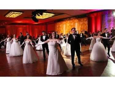 A group of 12 debutantes and 12 cavaliers opened up the 19th edition of the Viennese Winter Ball at The Westin hotel on Saturday, February 20, 2016, by performing the polonaise with the Thirteen Strings Chamber Orchestra.