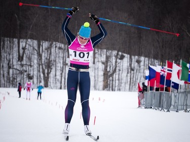 Brandy Stewart finishes the 51km Classique as the top woman at the Gatineau Loppet on Saturday, Feb. 27, 2016.