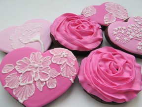 Dolci Valentine Hearts and Roses Cookies.