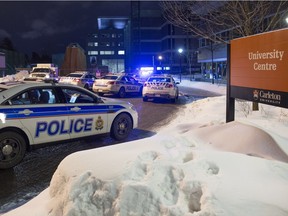 Police raced to Carleton University after reports of shots being fired, only to find that the noise was coming from balloons being popped.