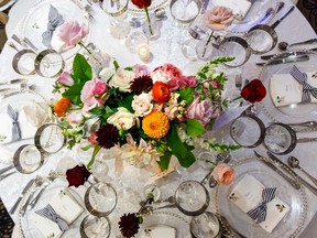 The Design Co. says wedding parties are looking for the ‘wow’ factor when planning their decor, including floral walls, beautiful table arrangements with dressy linens and smart menu cards.