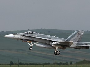 File photo showing a Canadian CF-18 fighter jet.
