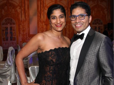 First-time attendees Sanjay Shah, president of ExecHealth, and his wife, Dr. Bella Mehta, at the Viennese Winter Ball, held at The Westin hotel on Saturday, February 20, 2016.