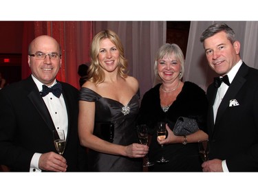 From left, Michael Mrak from sponsor Mark Motors with his sister and event co-chair Liza Mrak, and Carol Devenny and her husband and event co-chair Grant McDonald, at the 19th edition of the Viennese Winter Ball, held at the Westin hotel on Saturday, February 20, 2016.