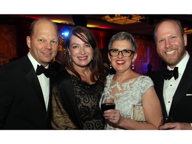 From left, Stephen Bleeker and his wife, Janice McDonald, seen with Angela Grant and Mark Saunders, at The Westin Ottawa on Saturday, February 20, 2016, for the 19th edition of the Viennese Winter Ball.