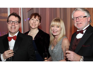 From left, Thirteen Strings Chamber Orchestra artistic director Kevin Mallon with his fiancee, Lisa Drouillard, and guests Laura Brown Breetvelt and David Luxton at the 19th edition of the Viennese Winter Ball, held at The Westin Ottawa on Saturday, February 20, 2016.