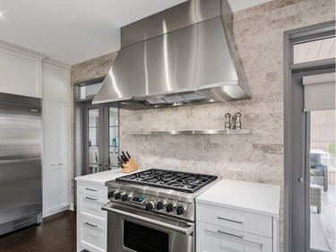 A focus these days for Friedemann Weinhardt of Design First Interiors is hoods that are completely polished or polished accents.