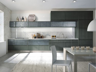 Concealing a hood fan in cabinetry is popular in contemporary kitchens.
