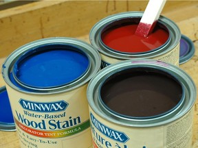 Water-based stains come in many colours and give off no odours.