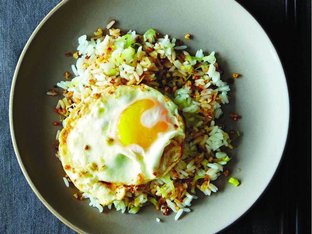 Ginger Fried Rice is topped with crispy bits of ginger and garlic ...