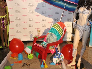 Guests were welcome to relax in this beach chair at On the  Rocks: In the Caribbean, an annual Winterlude party hosted by the Ottawa Art Gallery at City Hall on Friday, February 5, 2016. (Caroline Phillips / Ottawa Citizen)