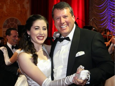 Lawyer Chris Spiteri, chair of the board for Music & Beyond, with his debutante daughter, Rebecca, on the dance floor during the 19th edition of the Viennese Winter Ball, held at The Westin Ottawa on Saturday, February 20, 2016.