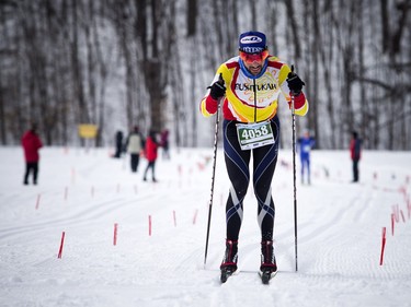 Luc Campbell the third man to finish the 27 km Classique race at the Gatineau Loppet that took place Saturday February 27, 2016.