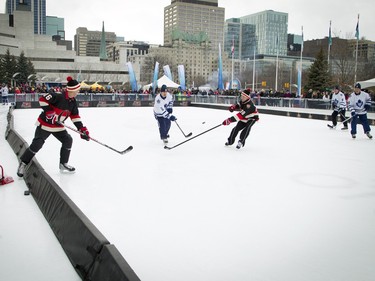 Members of the Senators Alumni took on members of the Maple Leafs Alumni in a 3-on-3 game of shinny at the Senators Rink of Dreams, Saturday, Feb. 6, 2016.