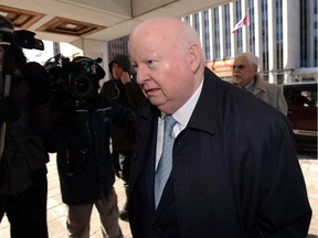 Mike Duffy arrives at court in Ottawa on Monday morning.