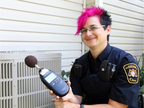 OTTAWA, ON: AUGUST 08, 2013 - Tara Lafleur, Bylaw Enforcement Supervisor is seen with a noise level recorder, August 08, 2013. Photo by Jean Levac/OTTAWA CITIZEN