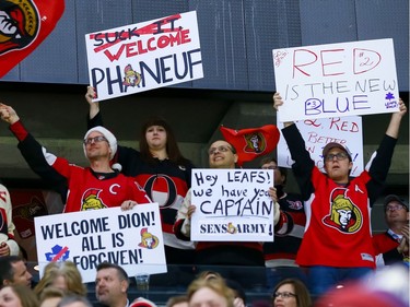 Ottawa Senators fans welcome newest team member Dion Phaneuf.