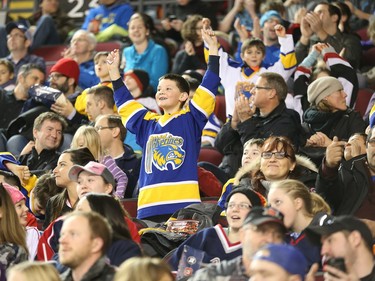 Plenty of kids and families in the stands as Family Day was enjoyed by hockey fans.