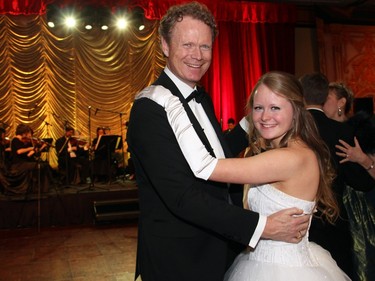 Rob Marland, a sales rep with Royal LePage Performance Realty, on the dance floor with her debutante daughter, Molly, at the 19th edition of the Viennese Winter Ball, held at The Westin Ottawa on Saturday, February 20, 2016.