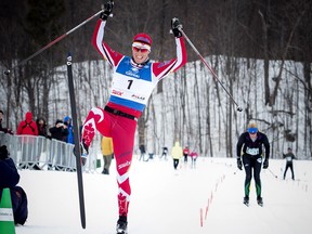 Scott Hill finishes first in the 51km Classique race at the Gatineau Loppet Saturday, Feb. 27, 2016