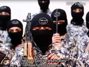 Child soldier trainees are shown in this video from Channel 4 News of  Islamic State training.