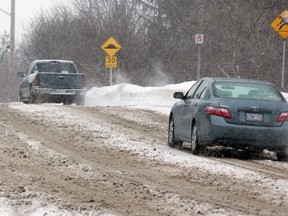 Driving was sloppy on Byron Avenue and elsewhere in the Ottawa area, courtesy of a weather system arriving from the Gulf of Mexico.