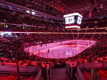 A general view of Canadian Tire Centre before player introductions prior to the game.