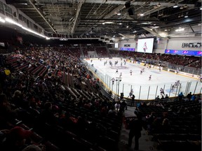 The Ottawa 67's at their 2014 home opener at TD Place arena.