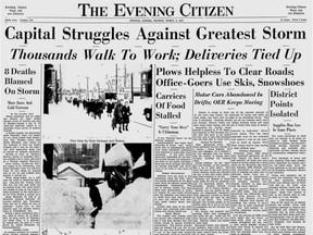 The Ottawa Citizen's front page from March 3, 1947, when the city was caught in its worst snowstorm ever.