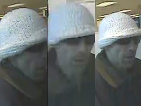 Security camera images of man who waved a 'large knife' at employees of a Bank Street drugstore.