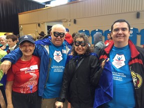 Diana Rachlis, second from right, and her family support Comedy Night for Parkinson's and Parkinson Canada's other annual fundraiser, Parkinson SuperWalk, above. Diana is accompanied by her mother, Louise, left, father Lorne and husband Dan Harvey at last year's Parkinson SuperWalk.