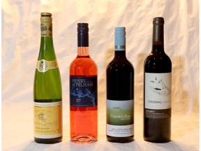 Vin D'Alsace Gustave Lorentz - Riesling, Henry of Pelham - Rose, Coyote's Run - Five Mile Red, Veedna - Douro. Tony Caldwell/Postmedia Network