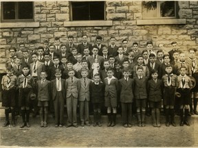 A class photo of Ray Lauzon's, from when he lived in LeBreton Flats in the 1930s.