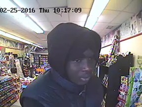 Police are seeking this man as a suspect in a Feb. 25 robbery at an Alta Vista convenience store.