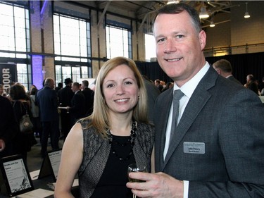Attendee Melanie Vadeboncoeur with John Peters, long-time board member with the Shepherds of Good Hope and chair of its foundation board, at the fourth annual A Taste For Hope culinary event held inside the Horticulture Building at Lansdowne on Wednesday, March 30, 2016, in support of the non-profit shelter, soup kitchen and housing support.