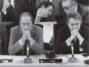 Then-prime minister Pierre Trudeau and finance minister Allan MacEachen.