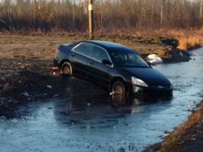 One of Thursday morning's rollovers in the Stittsville area