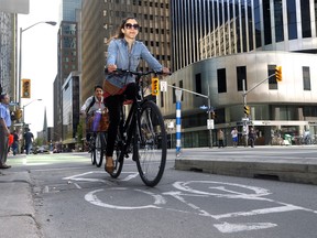 Ottawa segregated bike lane.