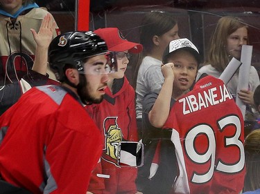 A young Mika Zibanejad fan gets close to his hero.