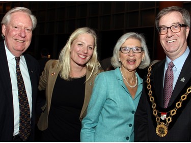 From left, Greg Kane with Ottawa Centre MP and Environment Minister Catherine McKenna, Chief Justice Beverley McLachlin and Ottawa Mayor Jim Watson at a reception held at Ottawa City Hall.