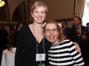 From left, Jenna Swan and Katie Perry shared their touching story of becoming as close as sisters through a Citizen Advocacy of Ottawa program, during the Chow Down for Charity luncheon held on Parliament Hill on Wednesday, March 23, 2016, to raise support and awareness for the charitable organization and its upcoming Evening in the Maritimes gala.