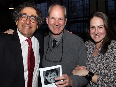 From left, Ottawa criminal defence lawyer Michael Crystal socializing with Rockcliffe neighbours Jeff Mierins and Tara-Leigh Cancino Brouillette, at the fourth annual A Taste For Hope culinary event held inside the Horticulture Building at Lansdowne on Wednesday, March 30, 2016.